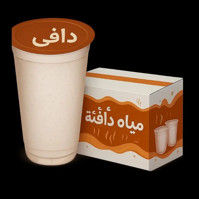 كرتونة كاسات مياه دافئة الرصيفة الجبل الشمالي الزرقاء